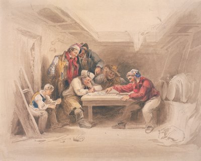 Smugglers Playing Draughts by Henry Perlee Parker